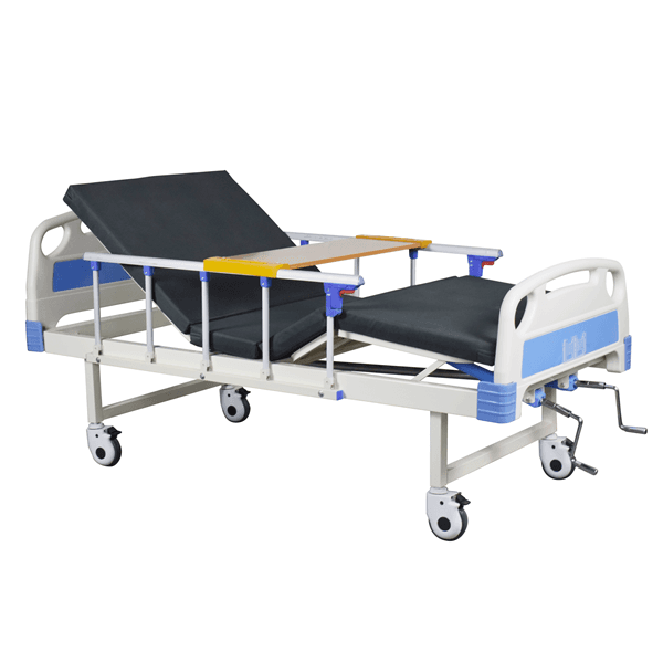 3-function manual hospital bed with castors